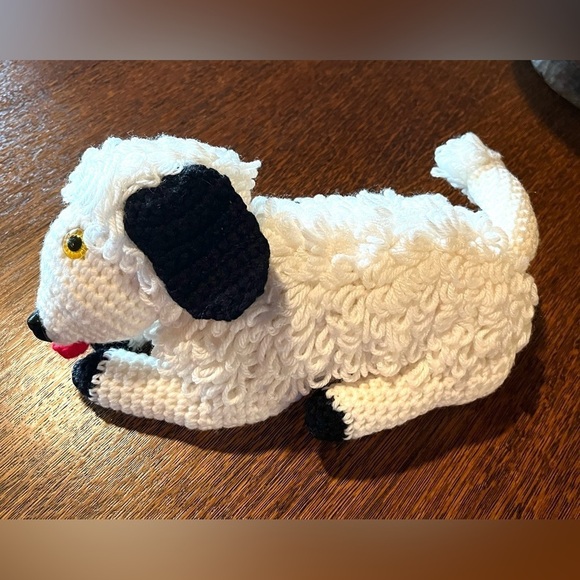 NEW Hand Crocheted Hand Knitted, Stuffed Puppy Dog - White Poodle - Picture 3 of 10